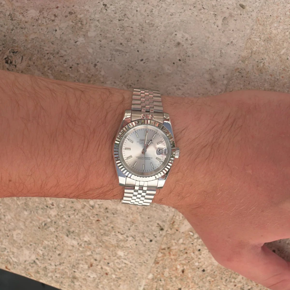 Seiko Mod Datejust | White - TWTwatches