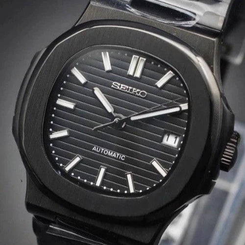 Seiko Mod Nautilus | Full Black - TWTwatches