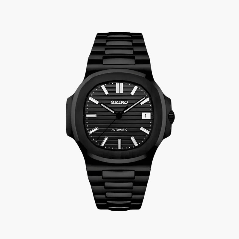Seiko Mod Nautilus | Full Black - TWTwatches