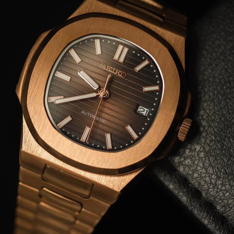 Seiko Mod Nautilus | Rose Gold - TWTwatches