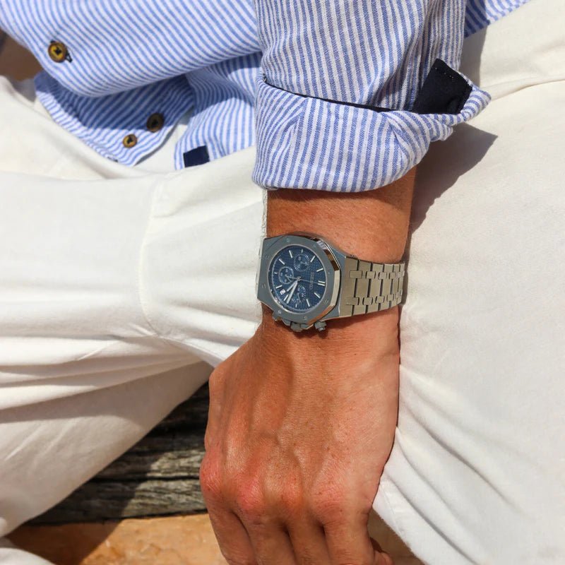 Seiko Mod Royal Oak Chrono | Blue - TWTwatches
