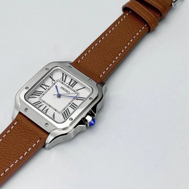 Seiko Mod Santos Leather | Brown - TWTwatches