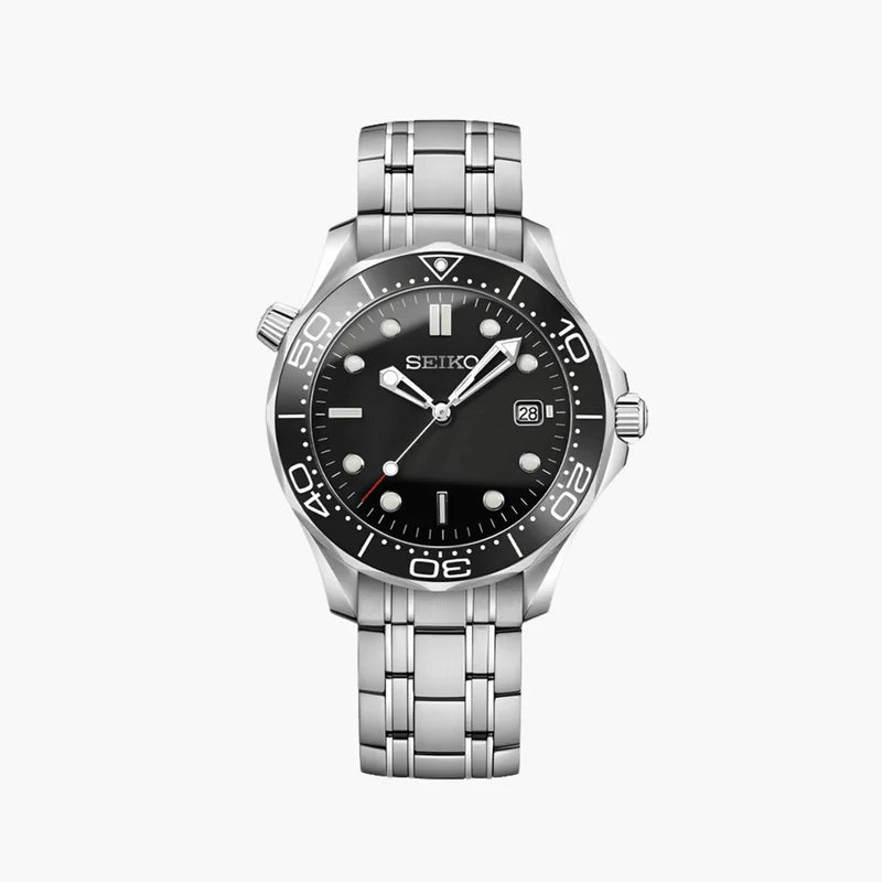 Seiko Mod Speedmaster | Black - TWTwatches