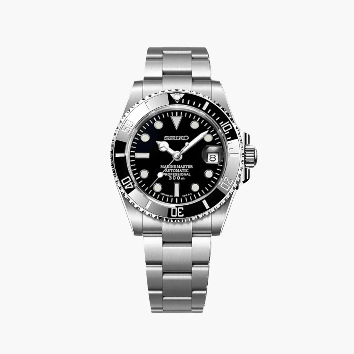 Seiko Mod Submariner Classic | Silver - TWTwatches