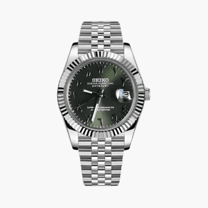 Seiko Mod Datejust Arabic | Olive - TWTwatches