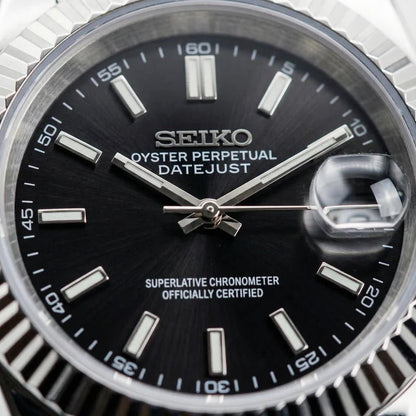 Seiko Mod Datejust | Classic Black - TWTwatches
