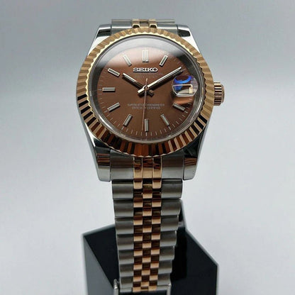 Seiko Mod Datejust Rose Gold | Twotone - TWTwatches
