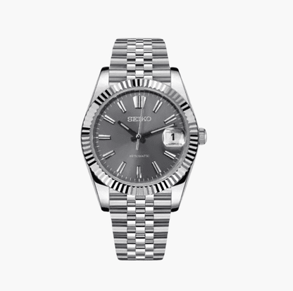 Seiko Mod Datejust Sunburst | Grey - TWTwatches