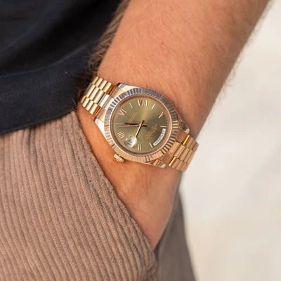 Seiko Mod Day Date Olive | Rose Gold - TWTwatches
