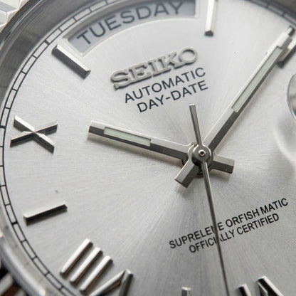 Seiko Mod Day Date Roman | White - TWTwatches