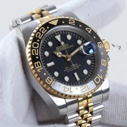 Seiko Mod GMT Black | Gold - TWTwatches