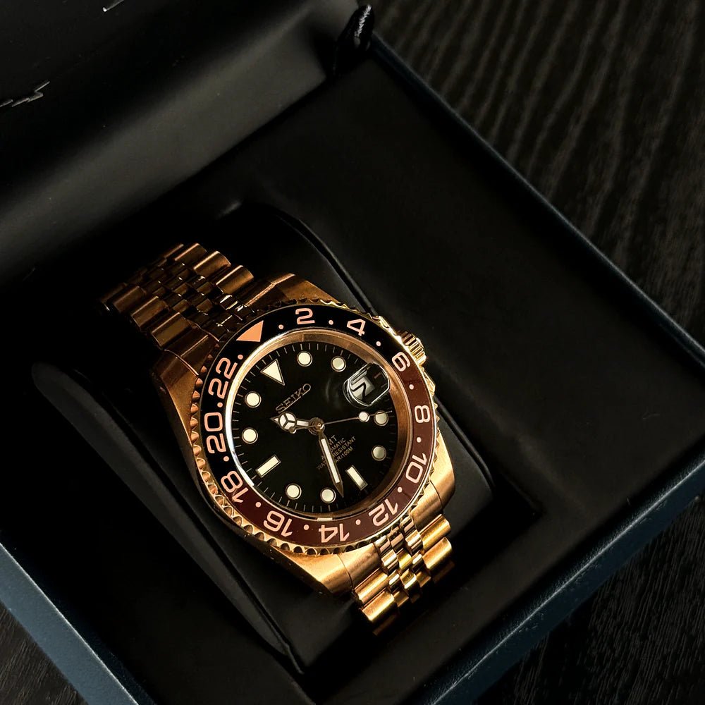 Seiko Mod GMT Rootbeer | Rose Gold - TWTwatches
