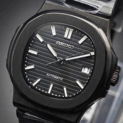 Seiko Mod Nautilus | Full Black - TWTwatches