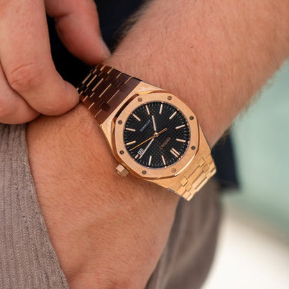 Seiko Mod Royal Oak | Rose Gold - TWTwatches