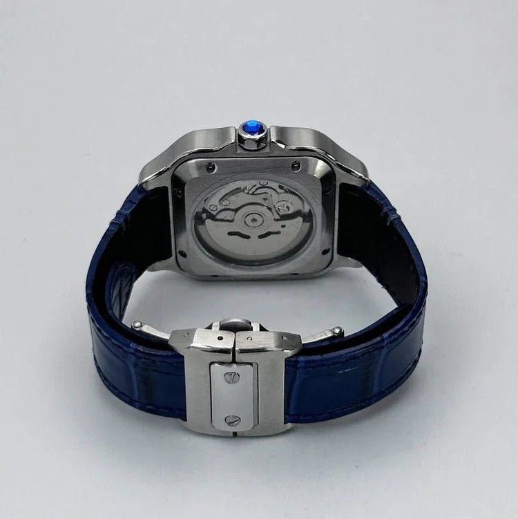 Seiko Mod Santos Leather | Blue - TWTwatches