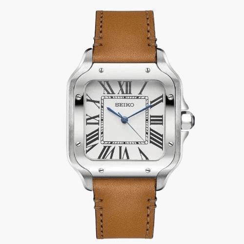 Seiko Mod Santos Leather | Brown - TWTwatches